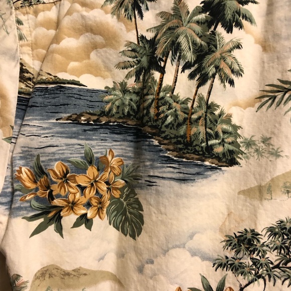 Hollis Rivers mens XL shirt Tropical beach Hawaiian coastal yellow - Picture 5 of 6